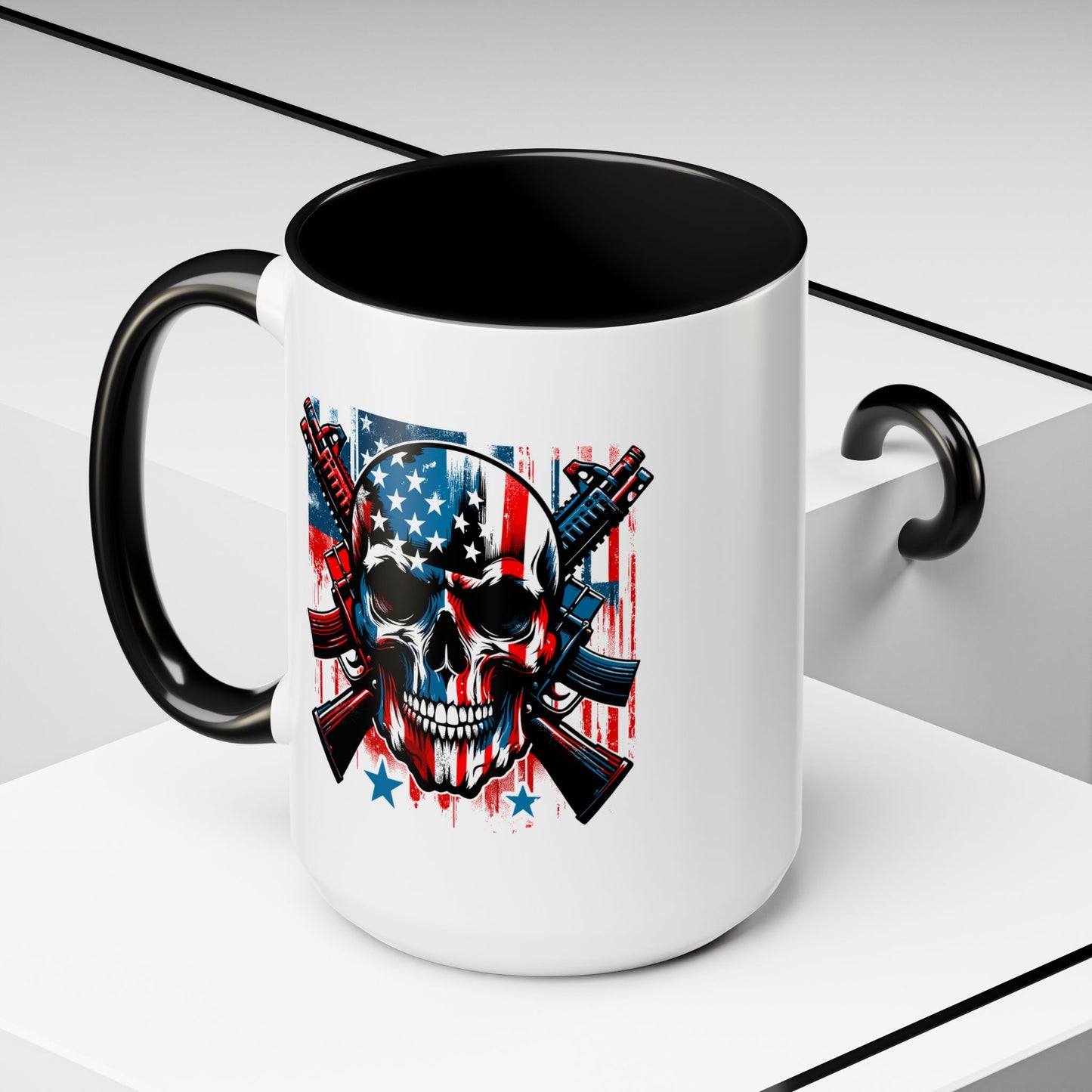 4th of July Mug - Skull With American Flag