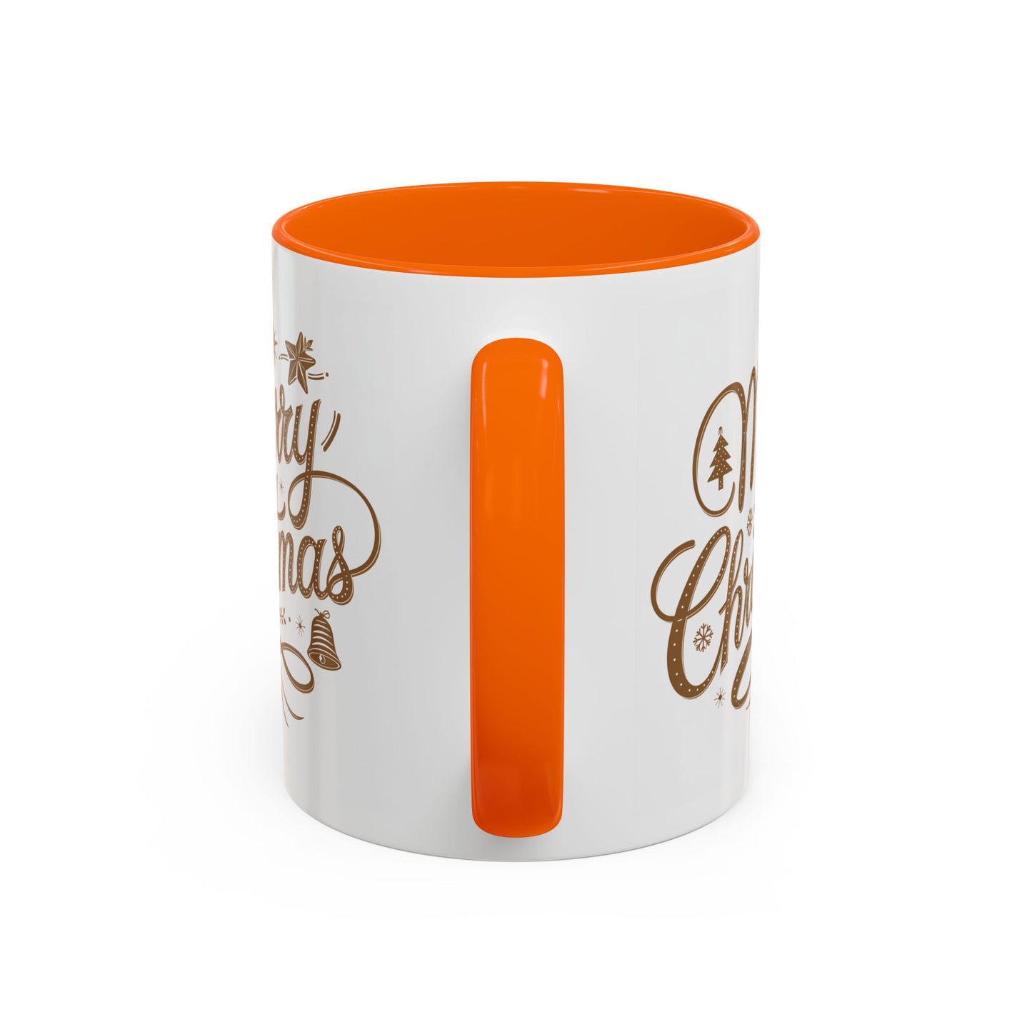 Christmas Mug - Merry Christmas Gold Text Tree Star Ornaments