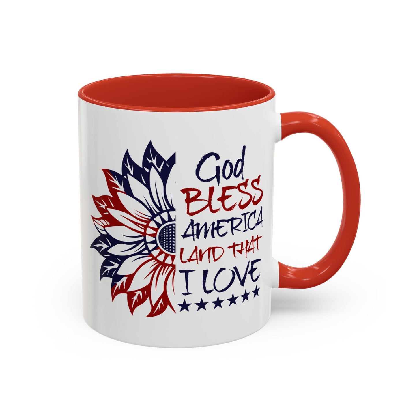 4th of July Mug - God Bless America Sunflower