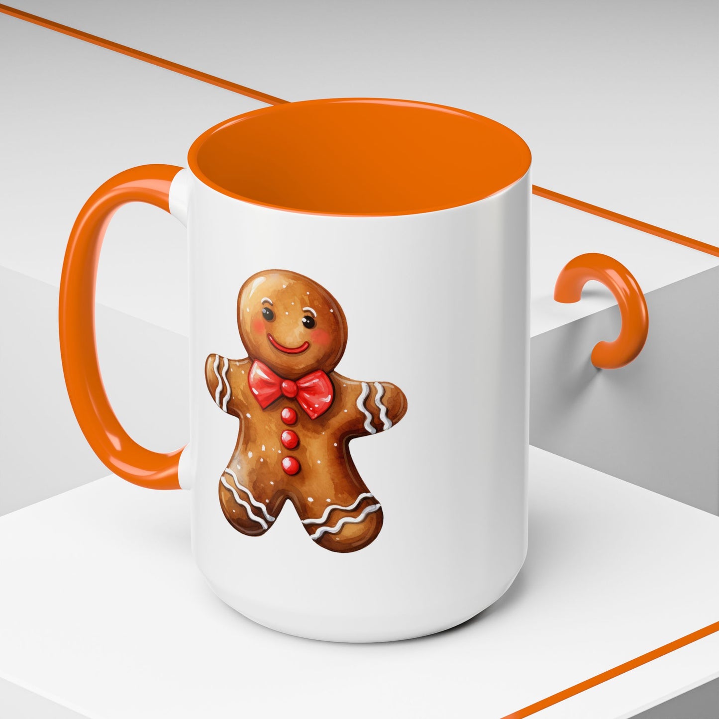 Christmas Mug - Gingerbread Man Red Bow