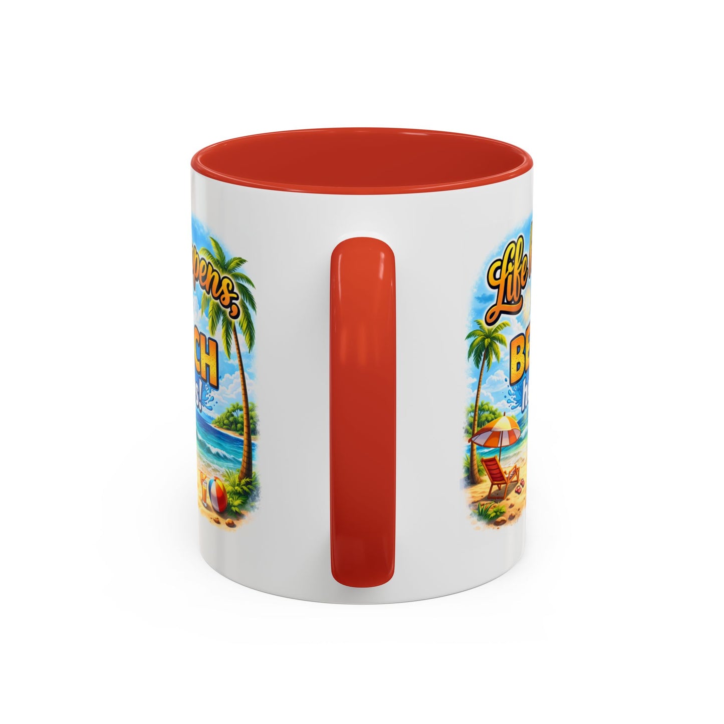 Humor Mug - Life Happens the beach Helps