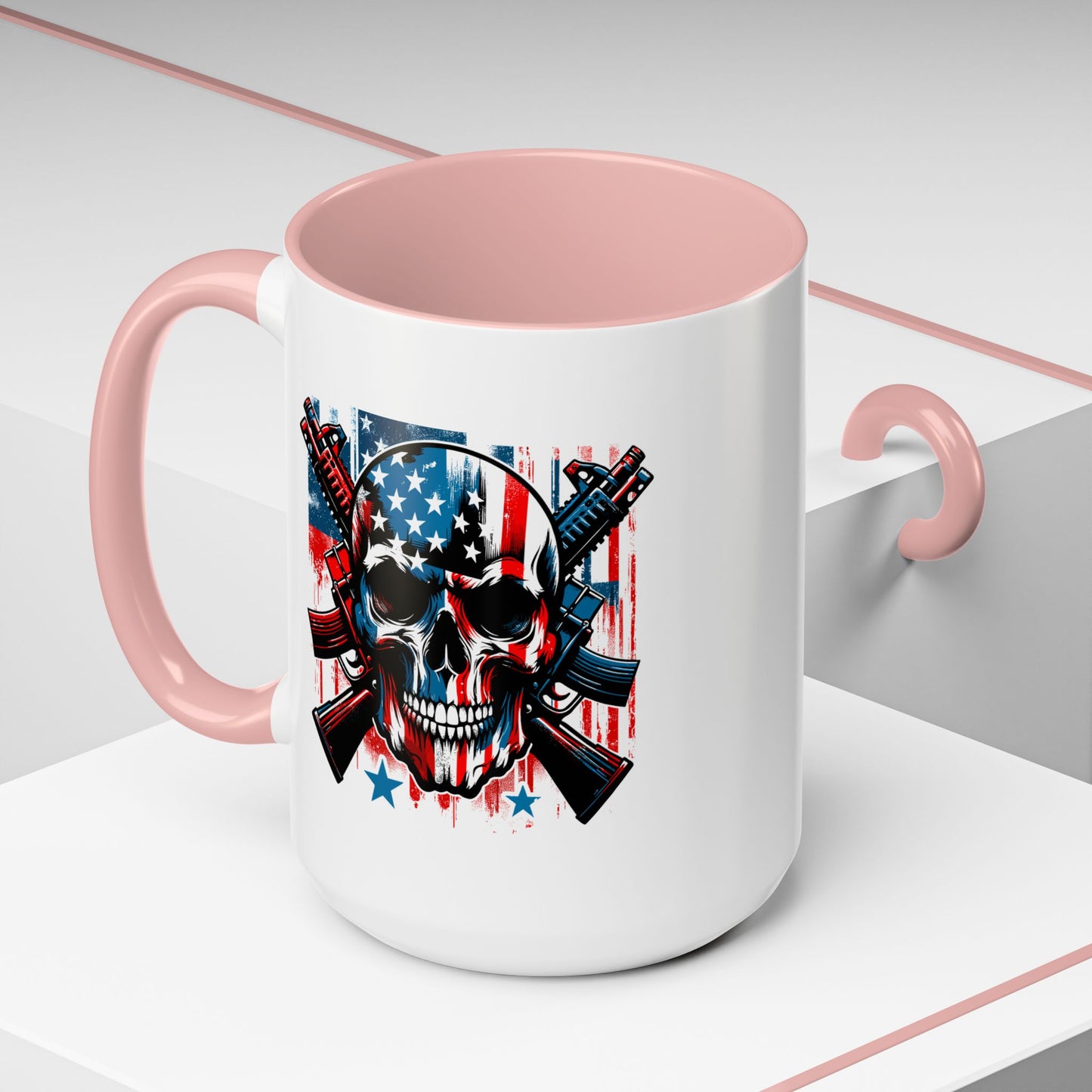 4th of July Mug - Skull With American Flag