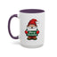 Christmas Mug - Merry Christmas White & Green Text Gnome Snow