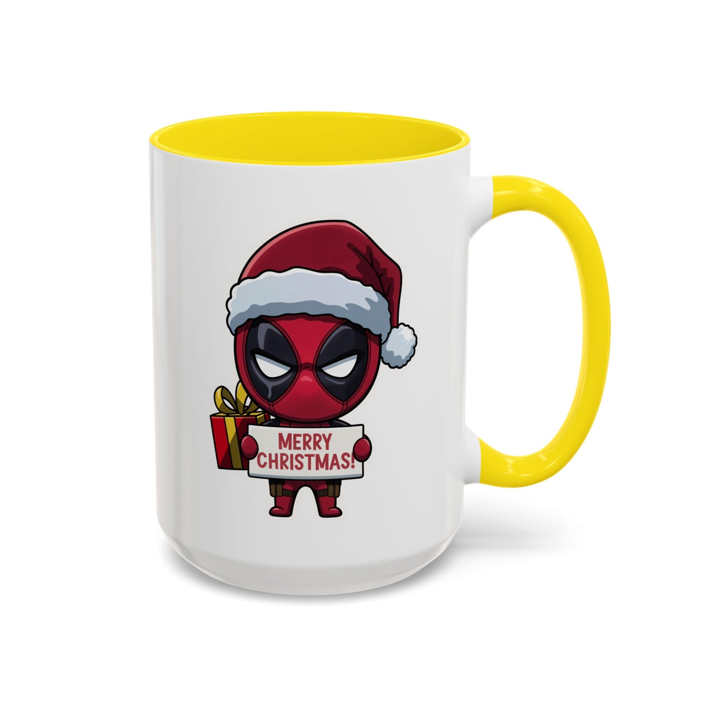 Christmas Mug - Merry Christmas Red Text Superhero