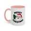 Christmas Mug - Merry Christmas Black Text Santa Tree