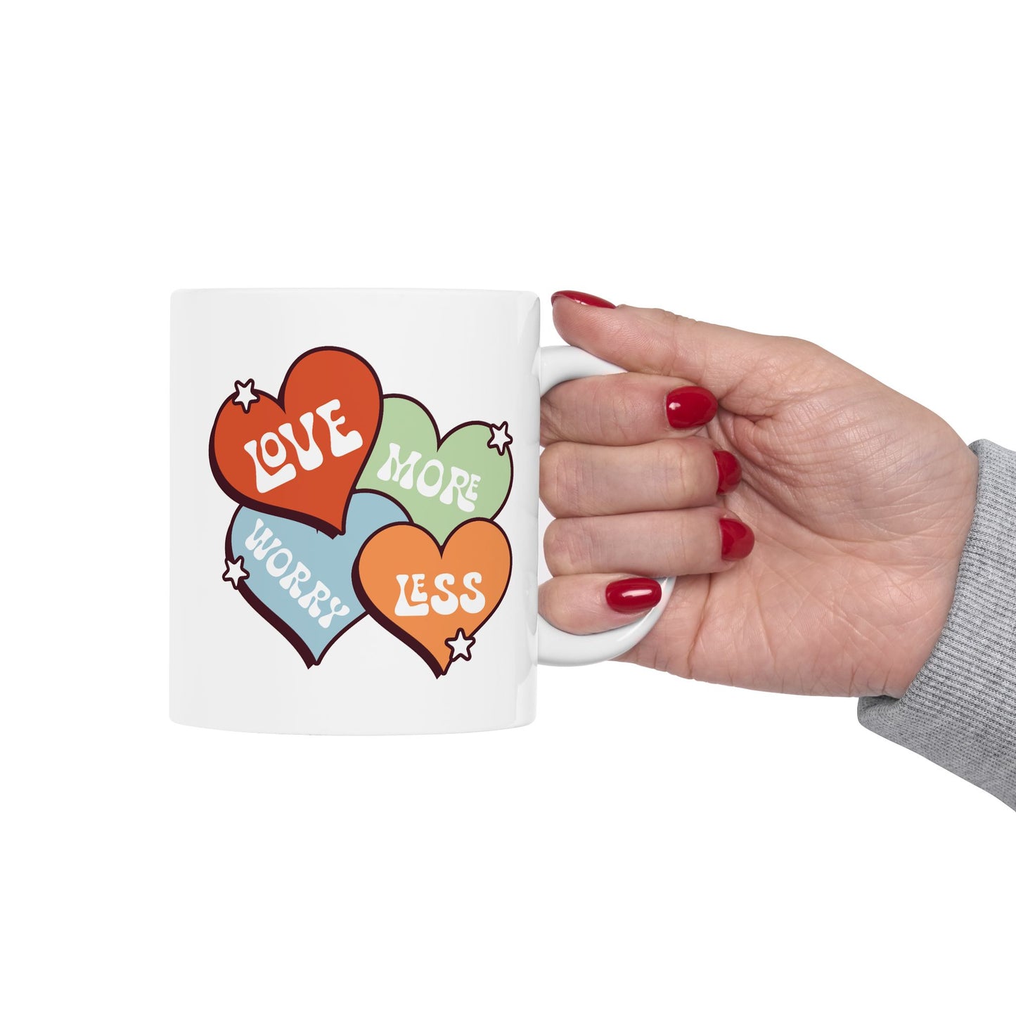 Wellness Mug - Love More Worry Less Hearts