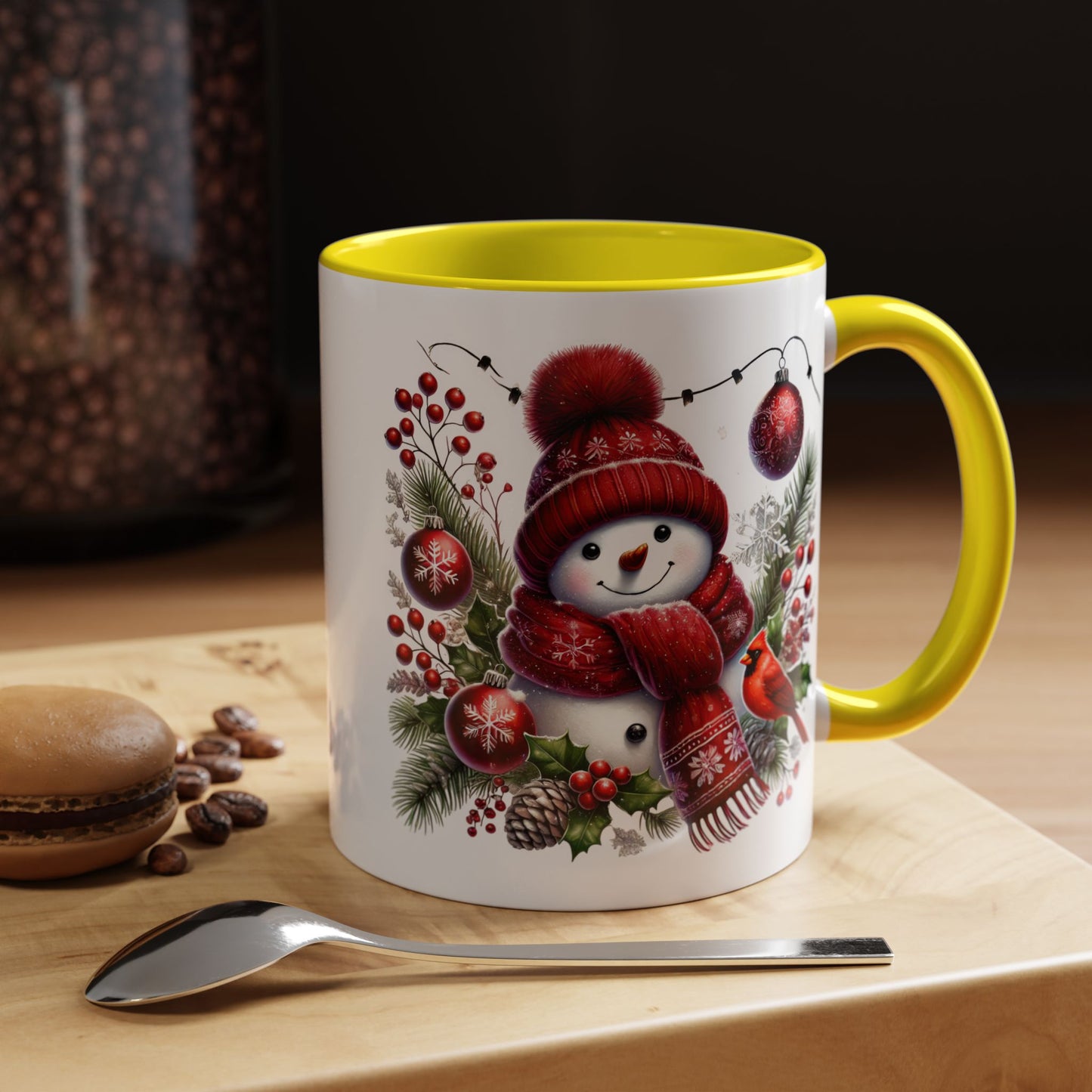 Christmas Mug - Burgundy Snowman