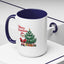 Christmas Mug - Merry Christmas Red Text Santa Tree Presents