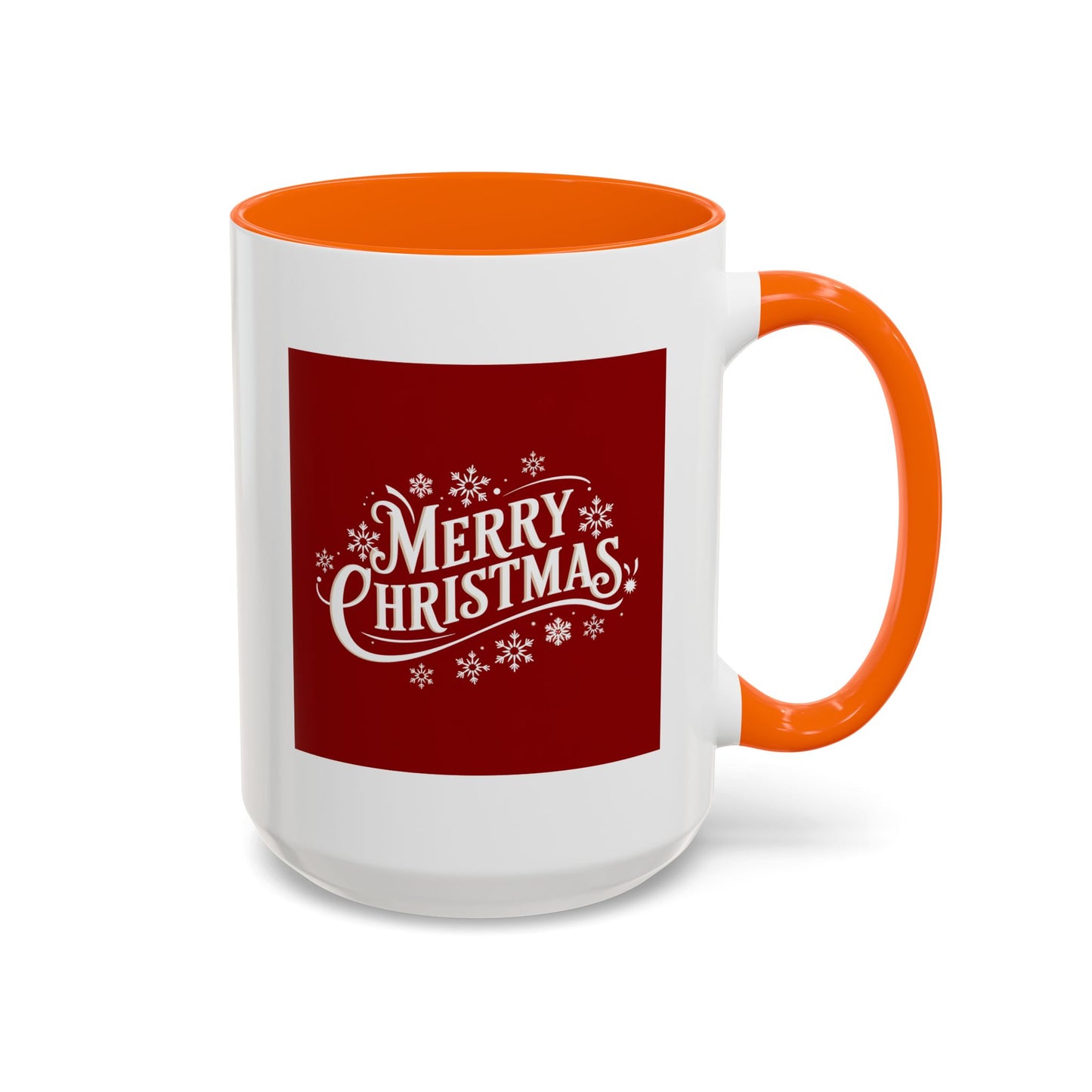 Christmas Mug - Merry Christmas White Text Maroon Background