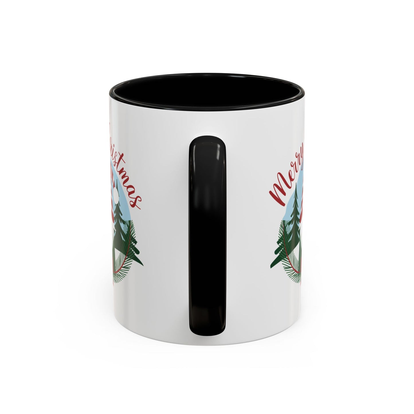 Christmas Mug - Merry Christmas Red Text Gnome Bow Tree