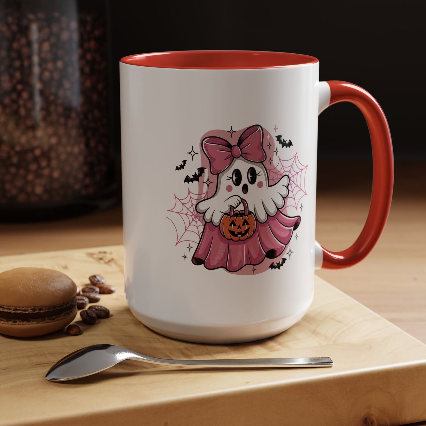 Halloween Mug - Ghost With Pink Bow