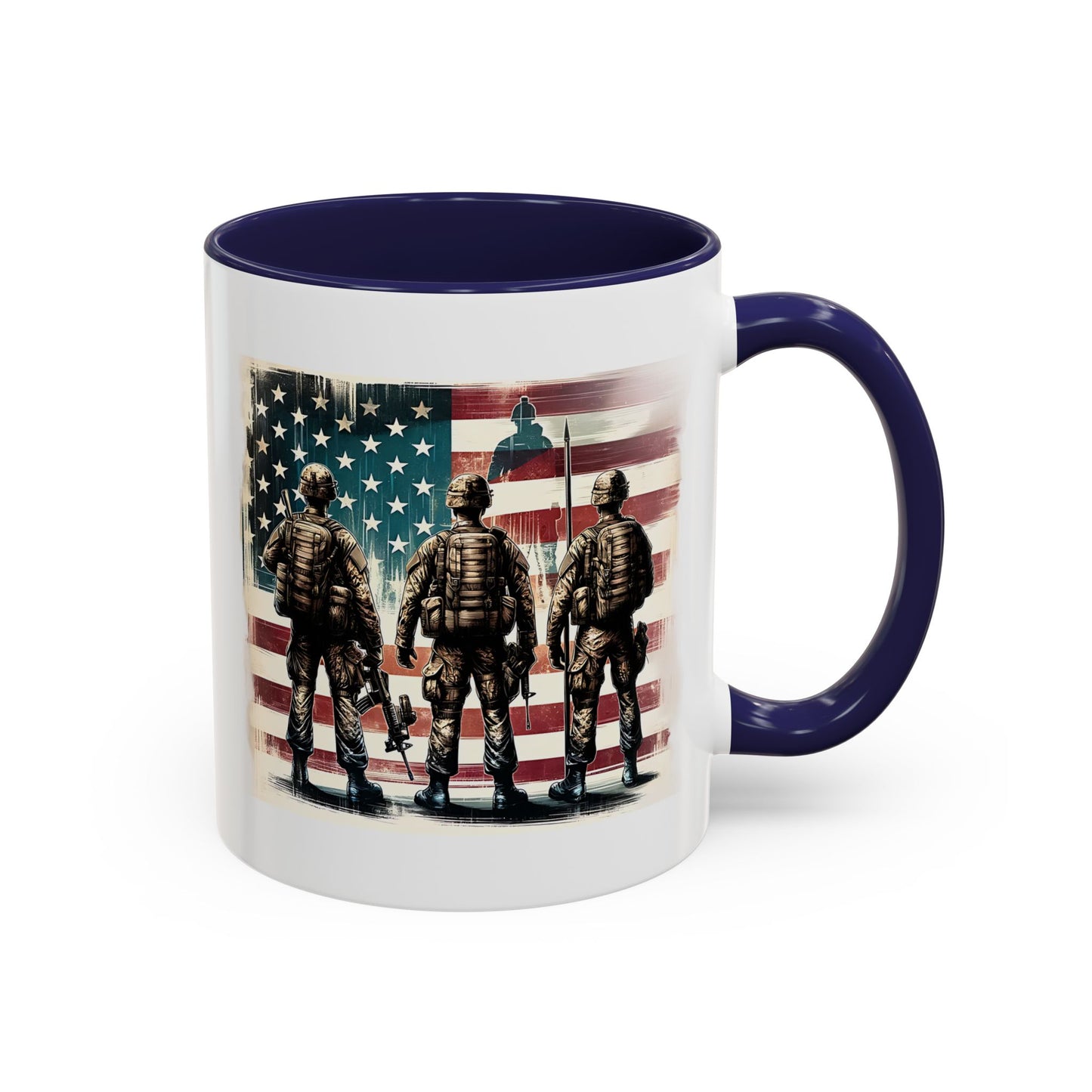 4th of July Mug - Soldiers American Flag