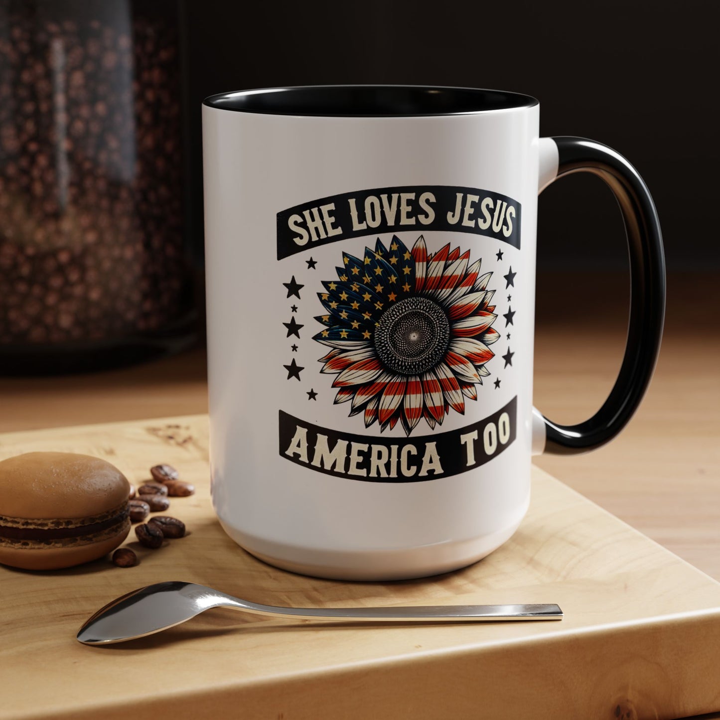 4th of July Mug - She Loves Jesus & America Too