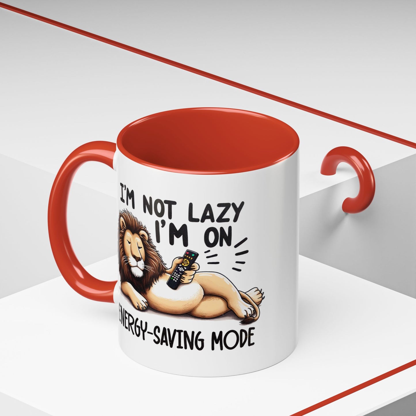 Humor Mug - I'm Not Lazy I'm on Energy Saving Mode Lion