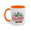 Christmas Mug - Merry Christmas Green & Red Text Tree Snowflakes Presents