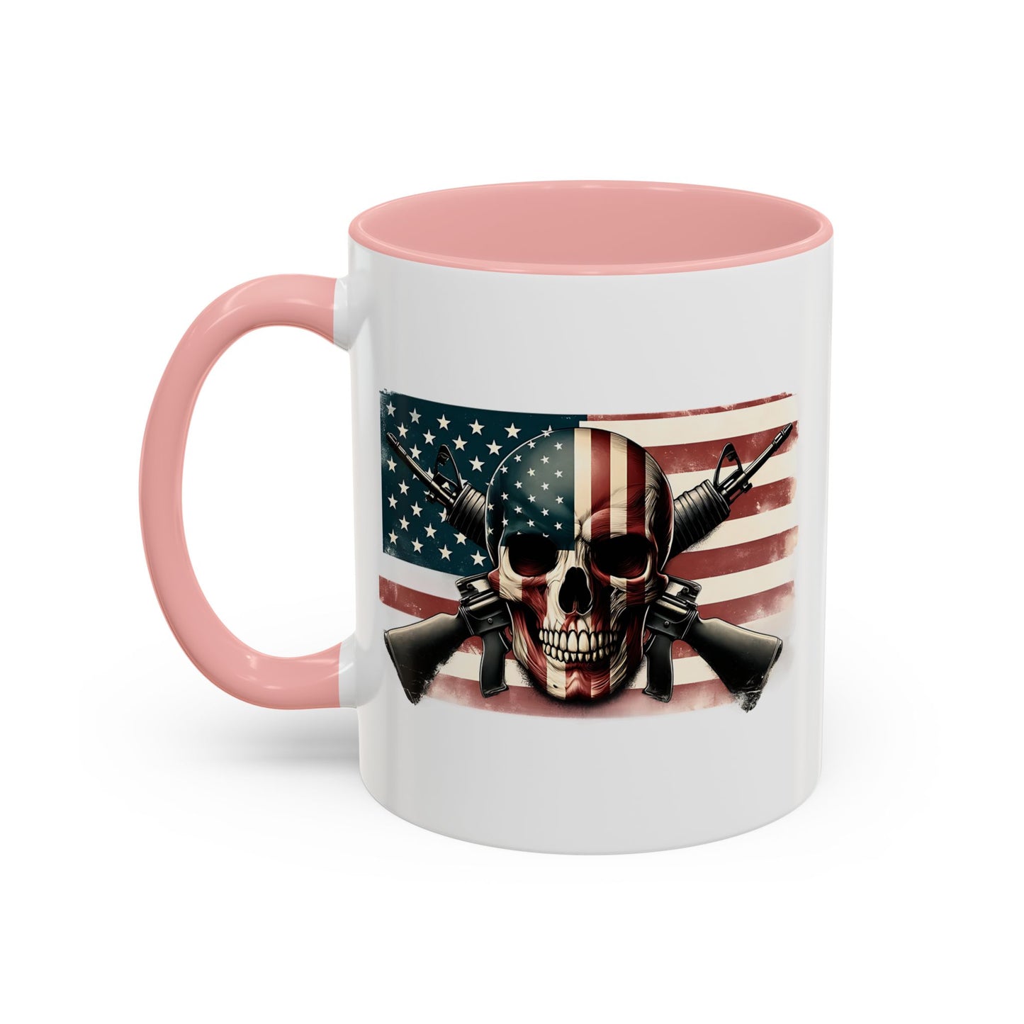 4th of July Mug - Skull Guns Flag