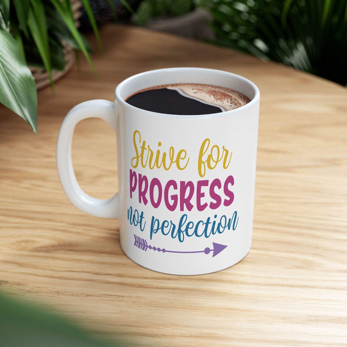 Motivation Mug - Strive For Progress Not Perfection Sticker
