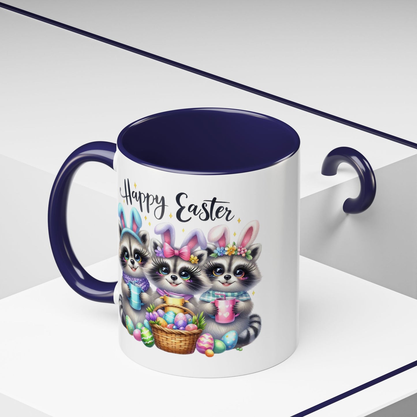 Easter Mug - Happy Easter Racoons