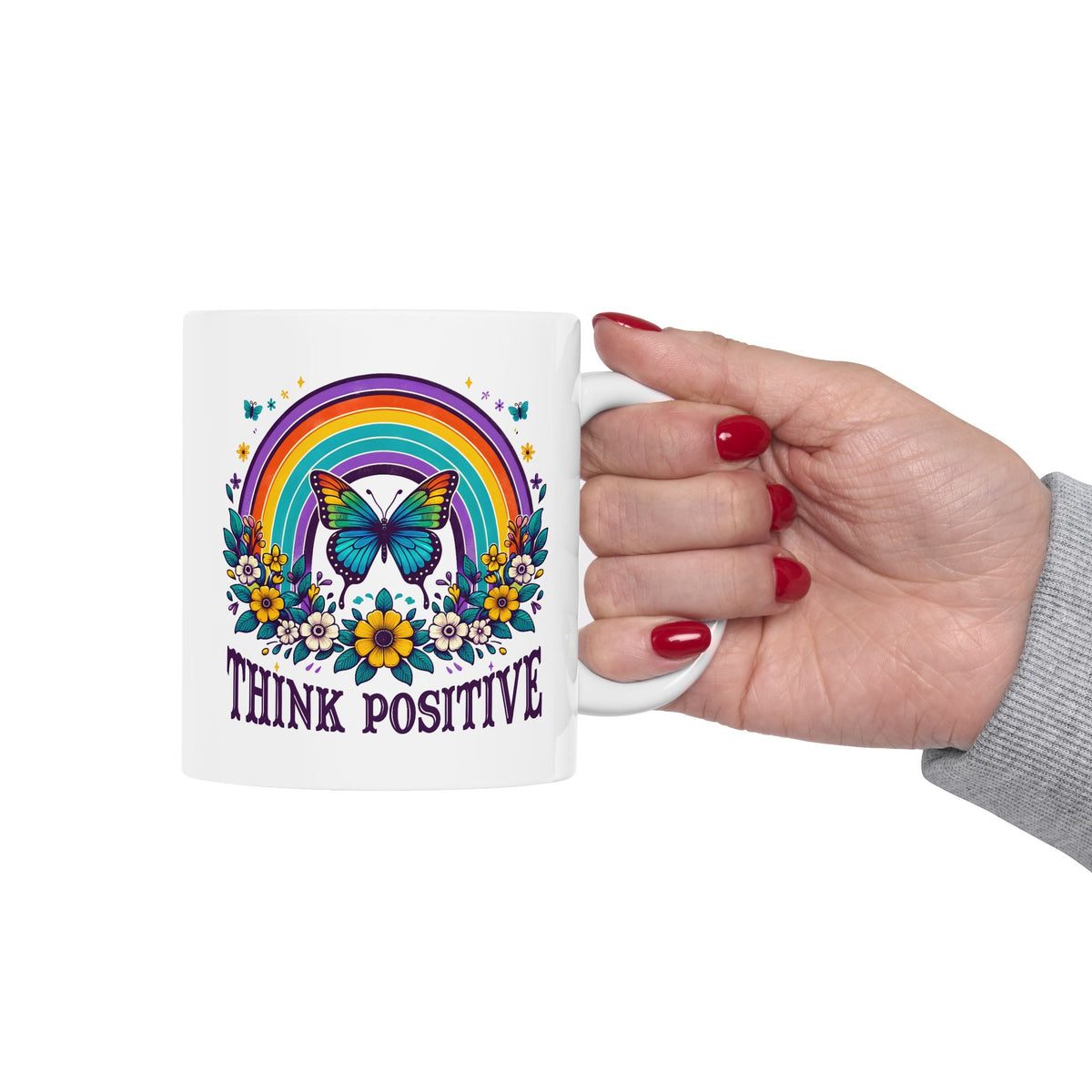 Wellness Mug - Think Positive Butterfly