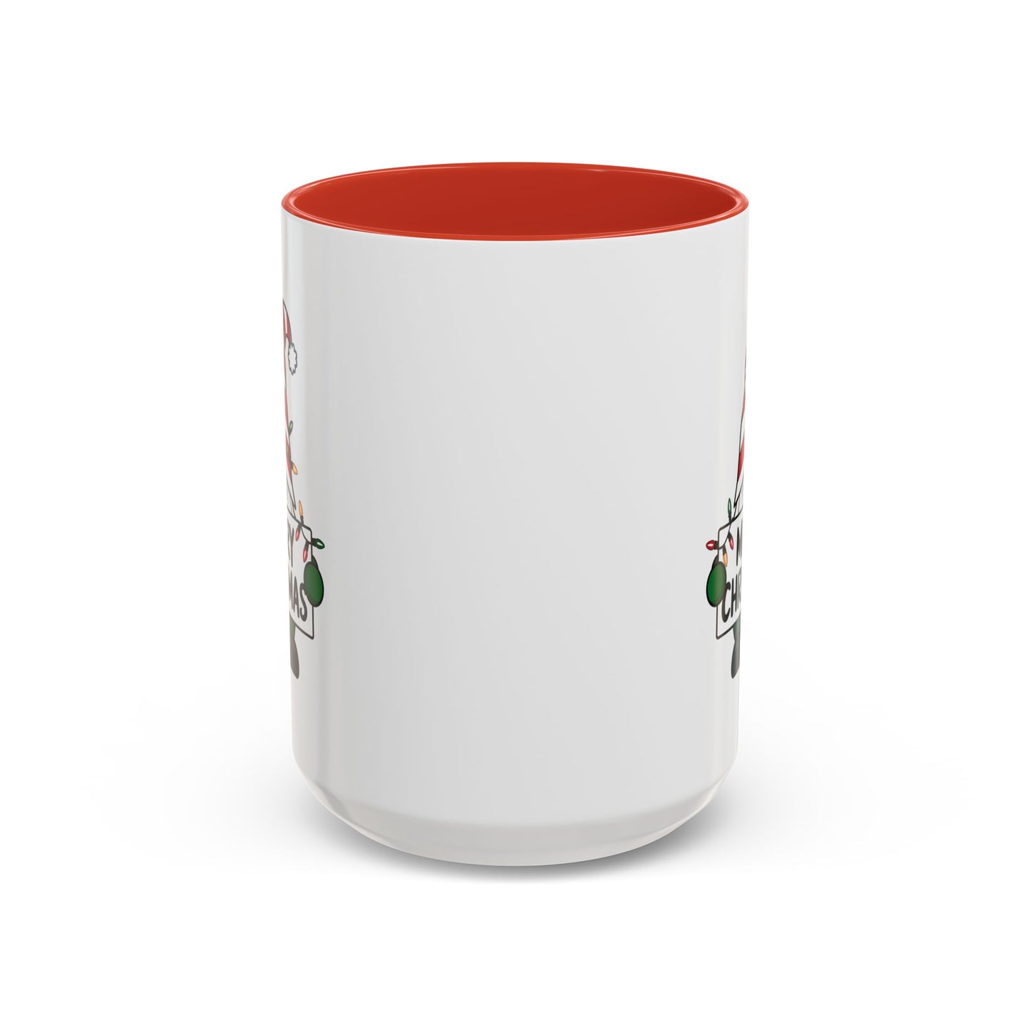 Christmas Mug - Merry Christmas Black Text Gnome Lights