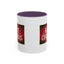 Christmas Mug - Merry Christmas Cream Text Maroon Background