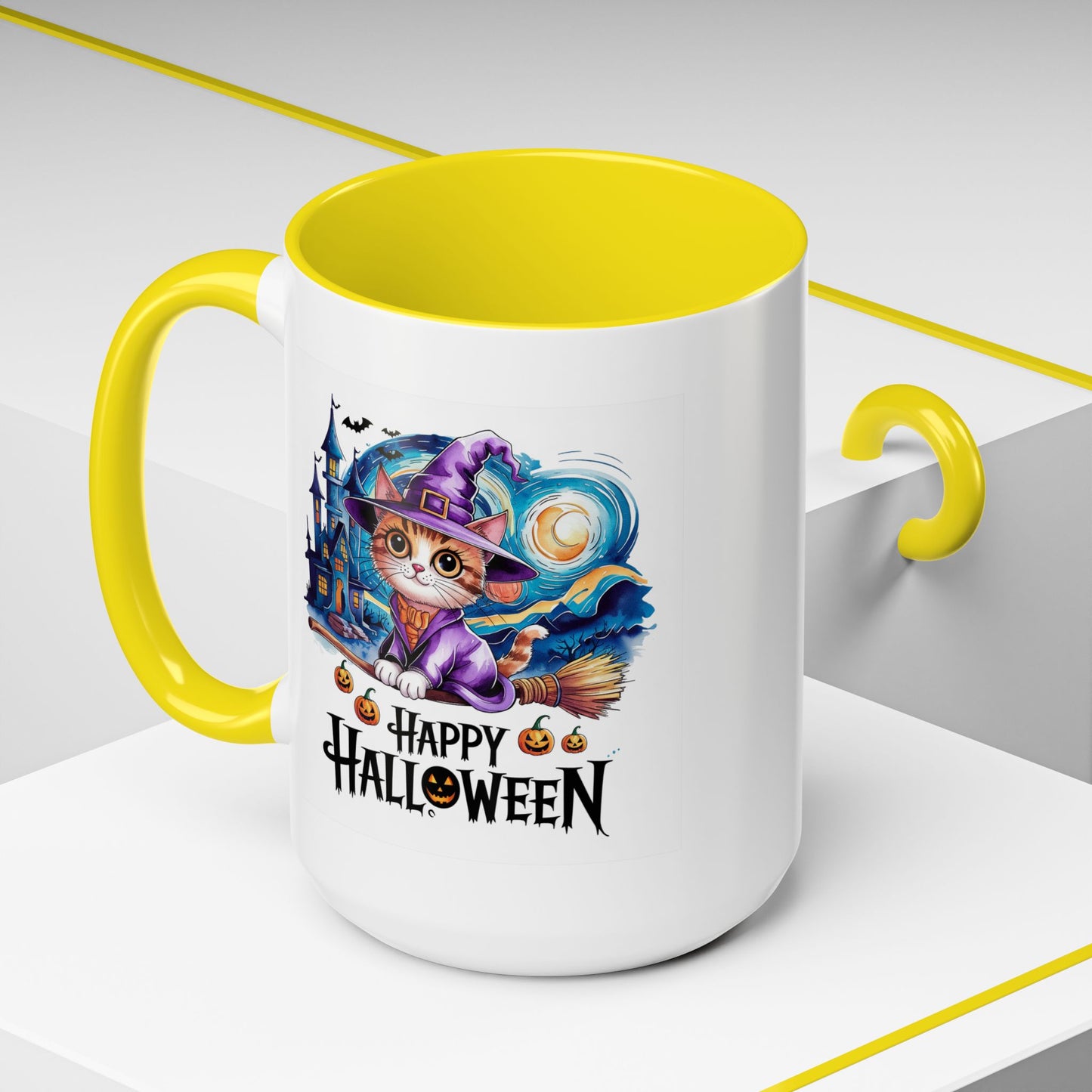 Halloween Mug - Happy Halloween Cat Witch