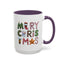 Christmas Mug - Merry Christmas Green Red & Gold Patterned Text