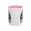 Christmas Mug - Merry Christmas Maroon Text Camper Trees