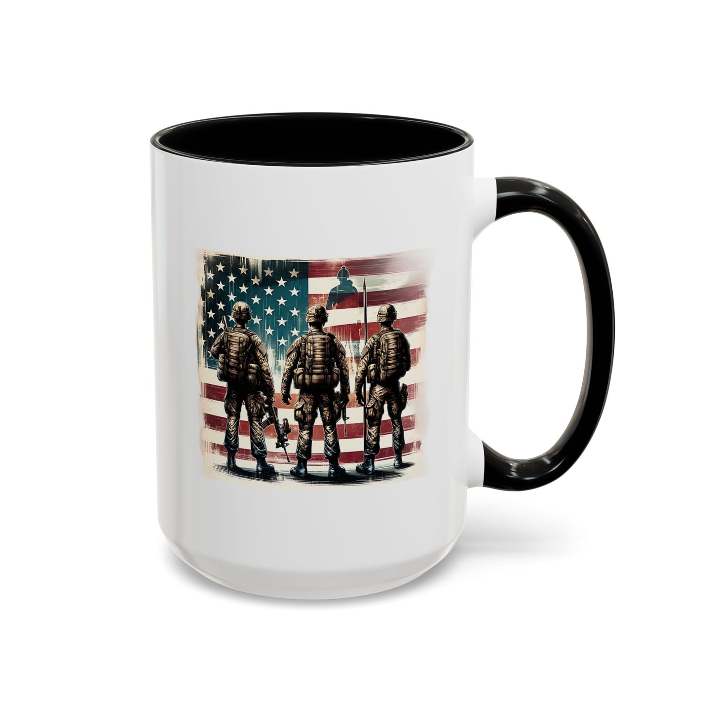 4th of July Mug - Soldiers American Flag