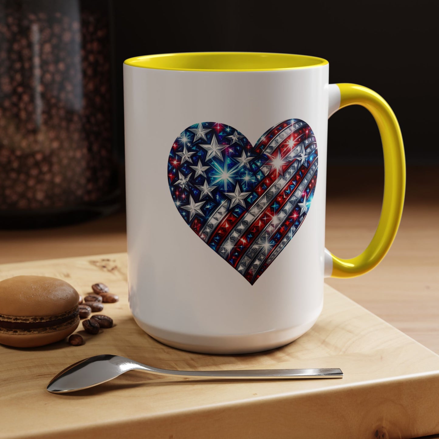 4th of July Mug - USA Sparkle Heart