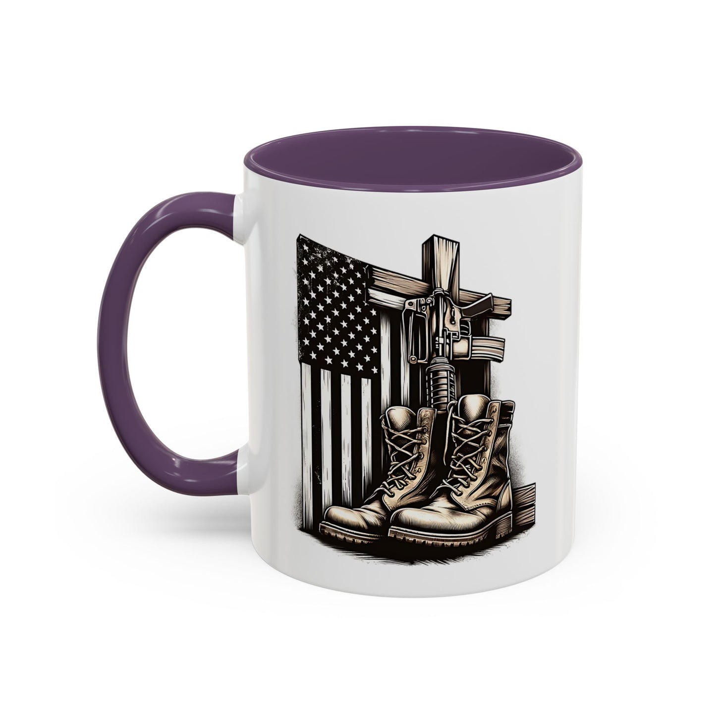 4th of July Mug - Fallen Soldier Boots Flag