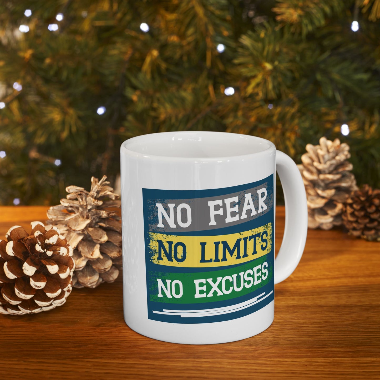 Motivation Mug - No Fear No Limits No Excuses
