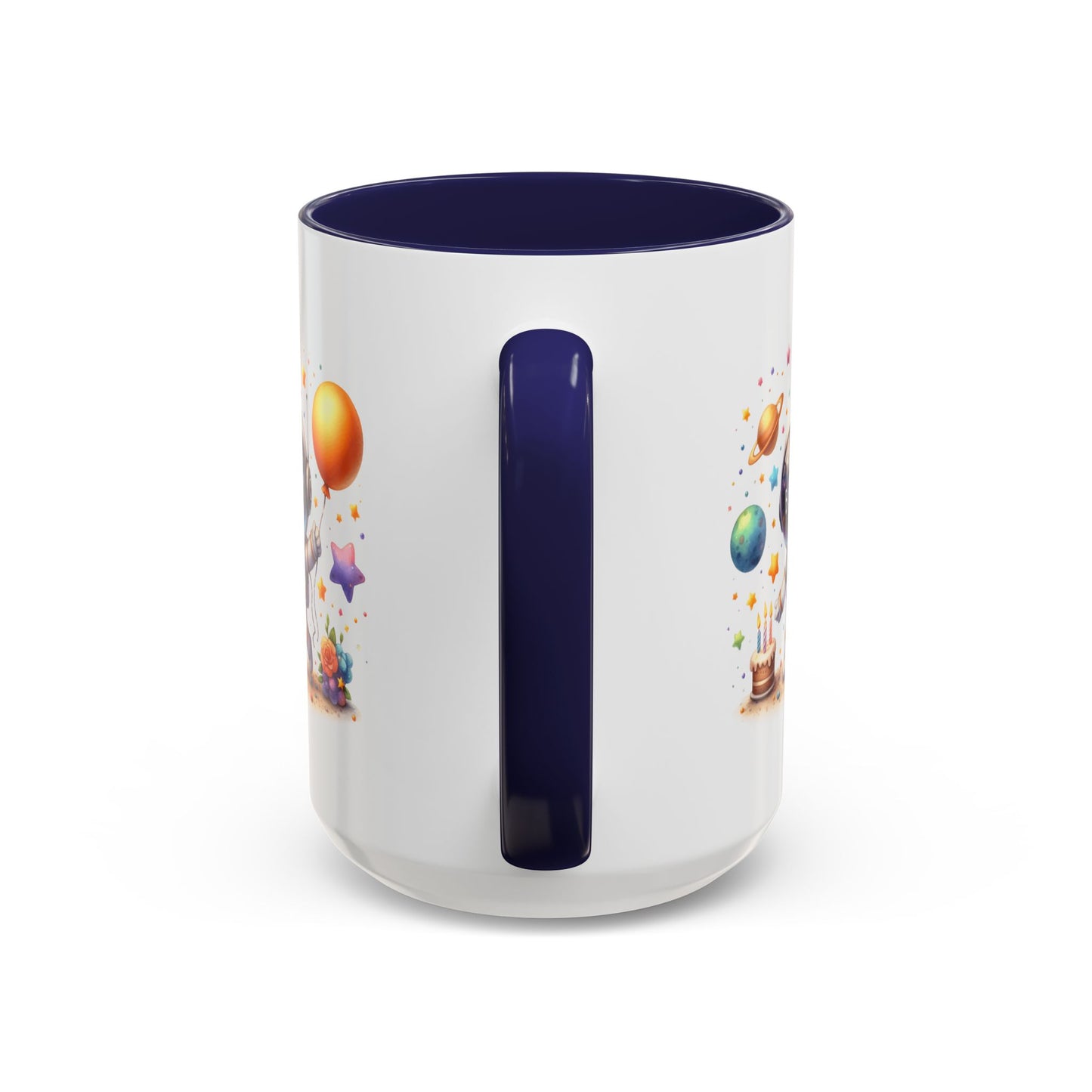 Birthday Mug - Happy Birthday Astronaut, Cake & Balloon