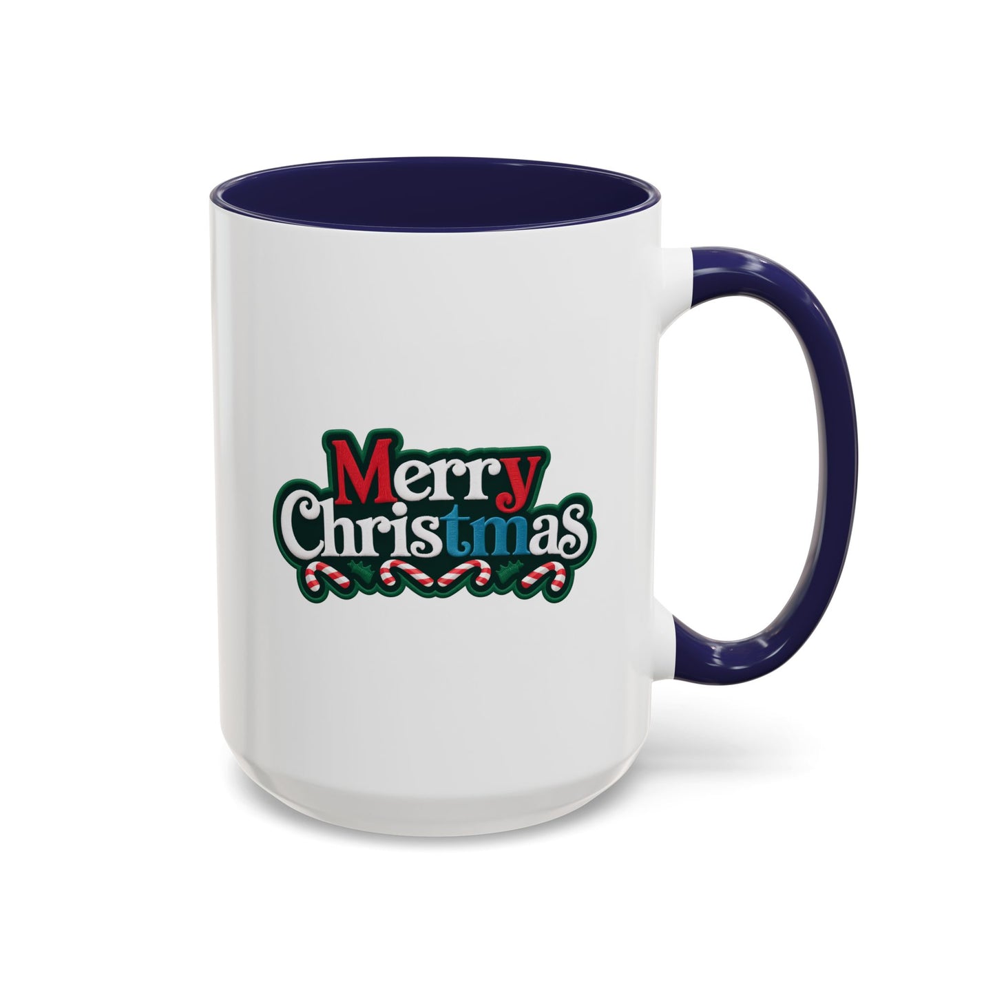 Christmas Mug - Merry Christmas White Red & Blue Text