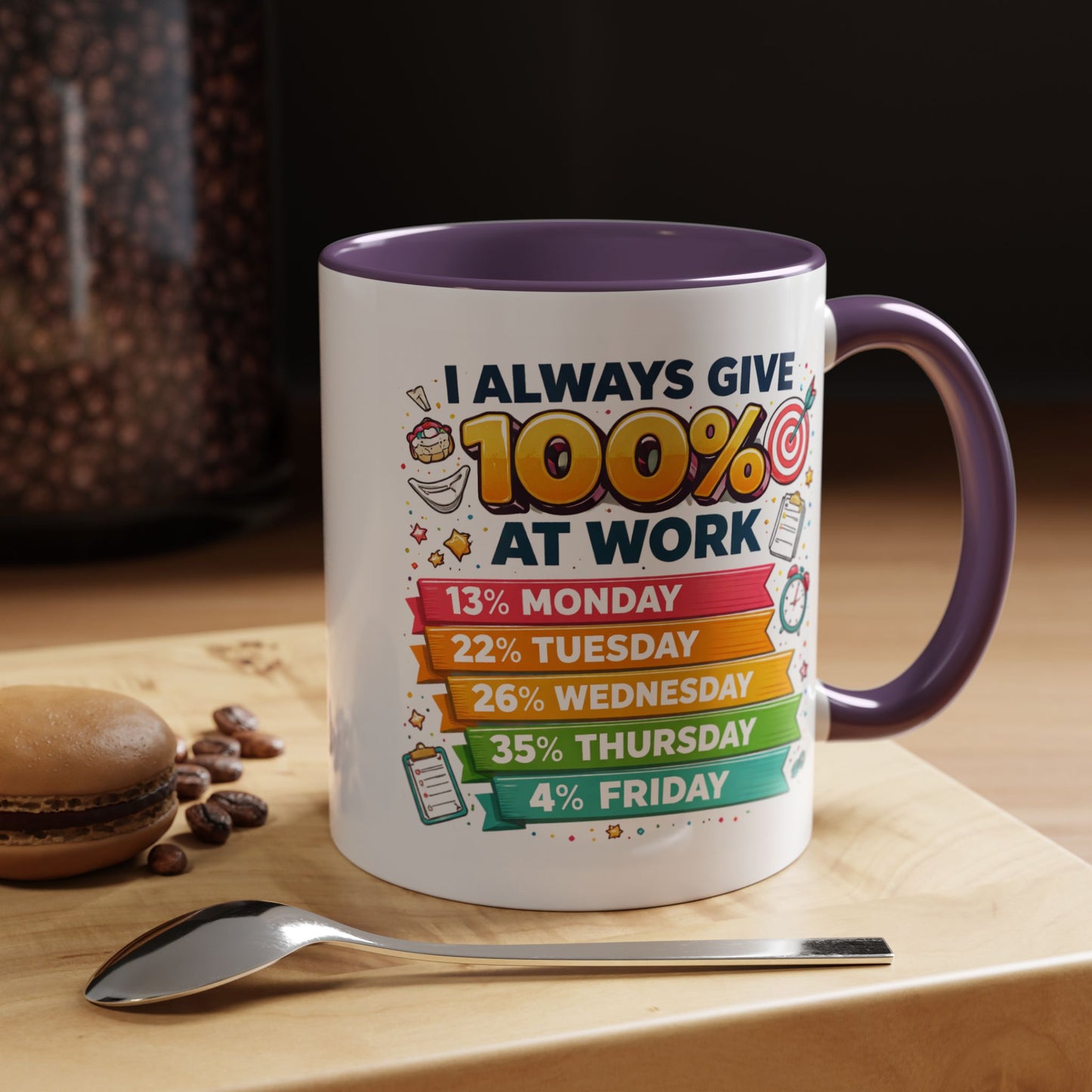 Humor Mug - I Always Give 100% At Work