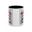 Christmas Mug - Merry Christmas Red Green & Black Text Trees Presents
