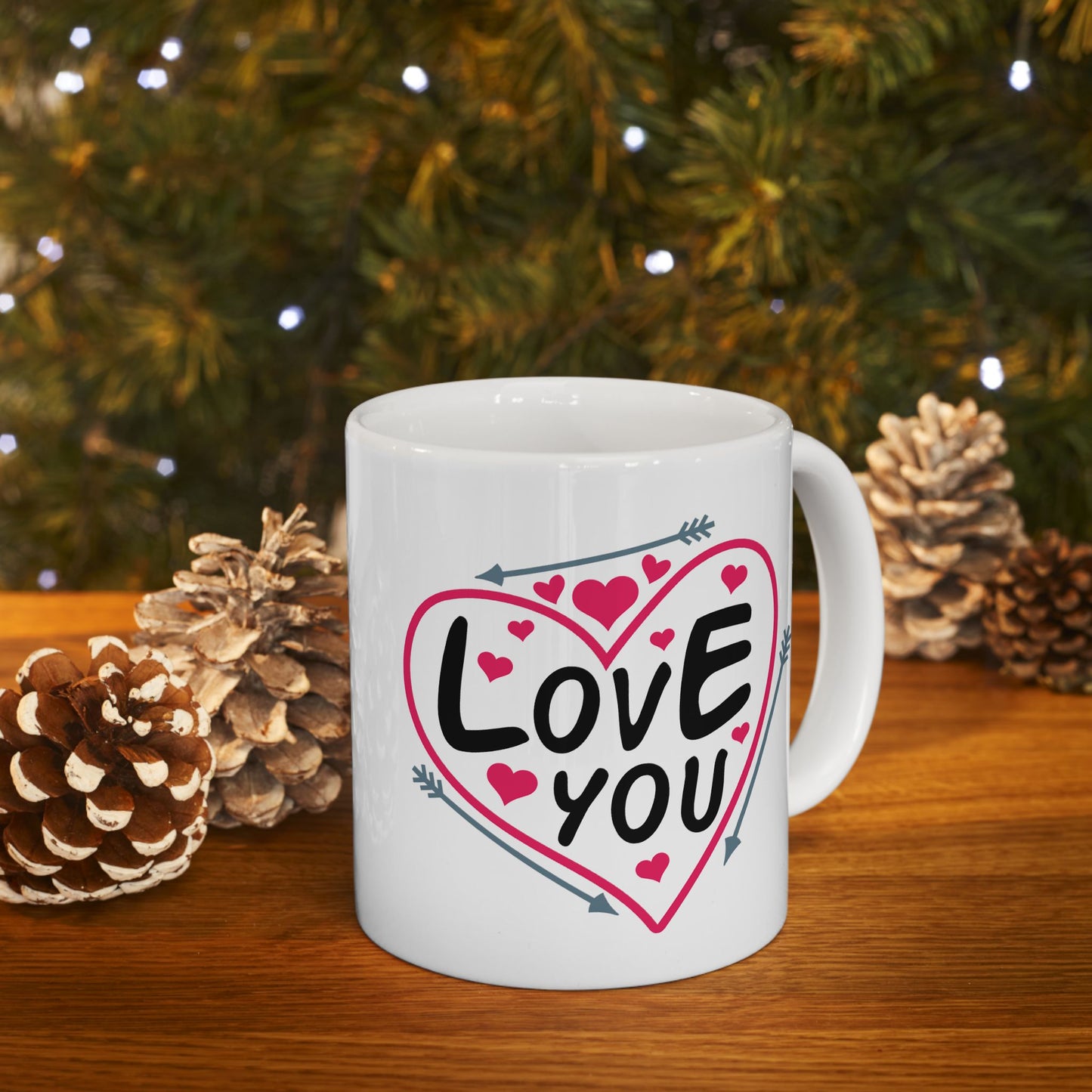 Anniversary Mug - Love You Heart & Arrows