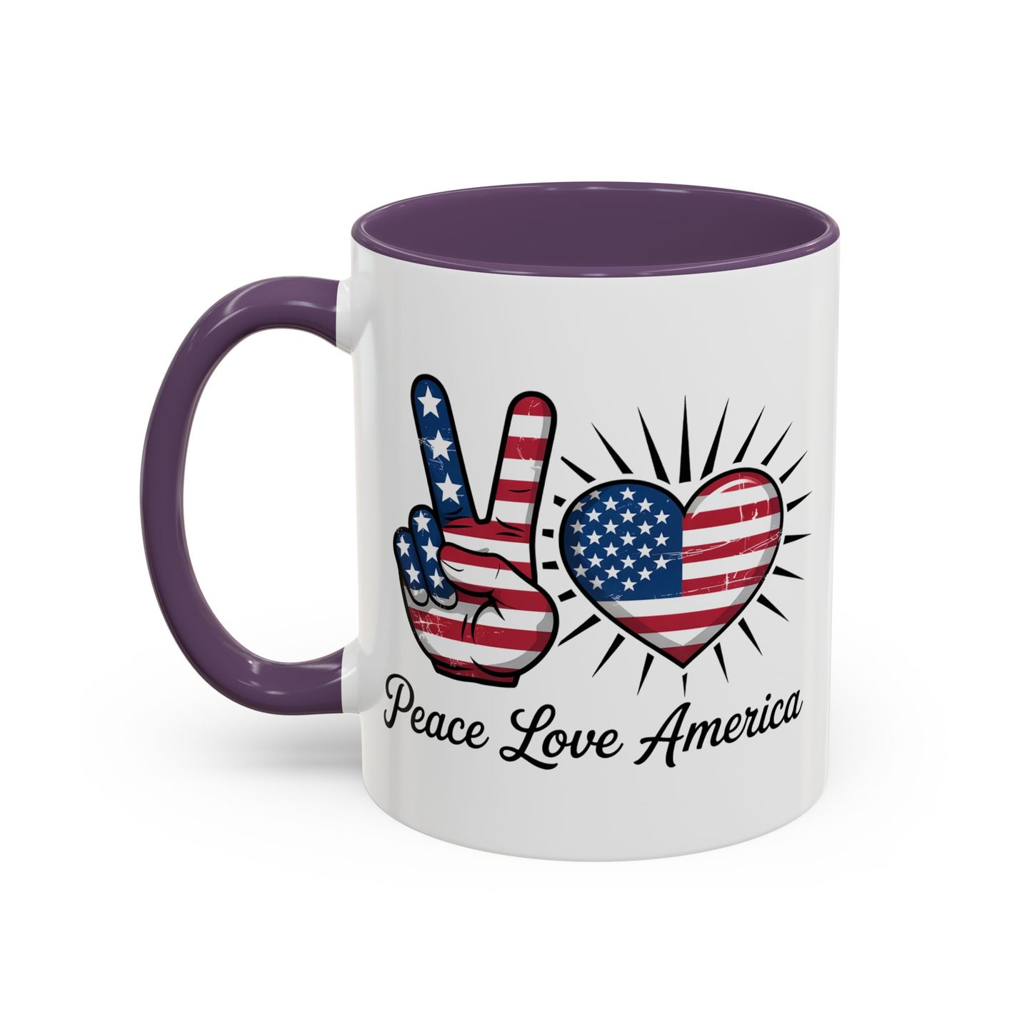 4th of July Mug - Peace Love America