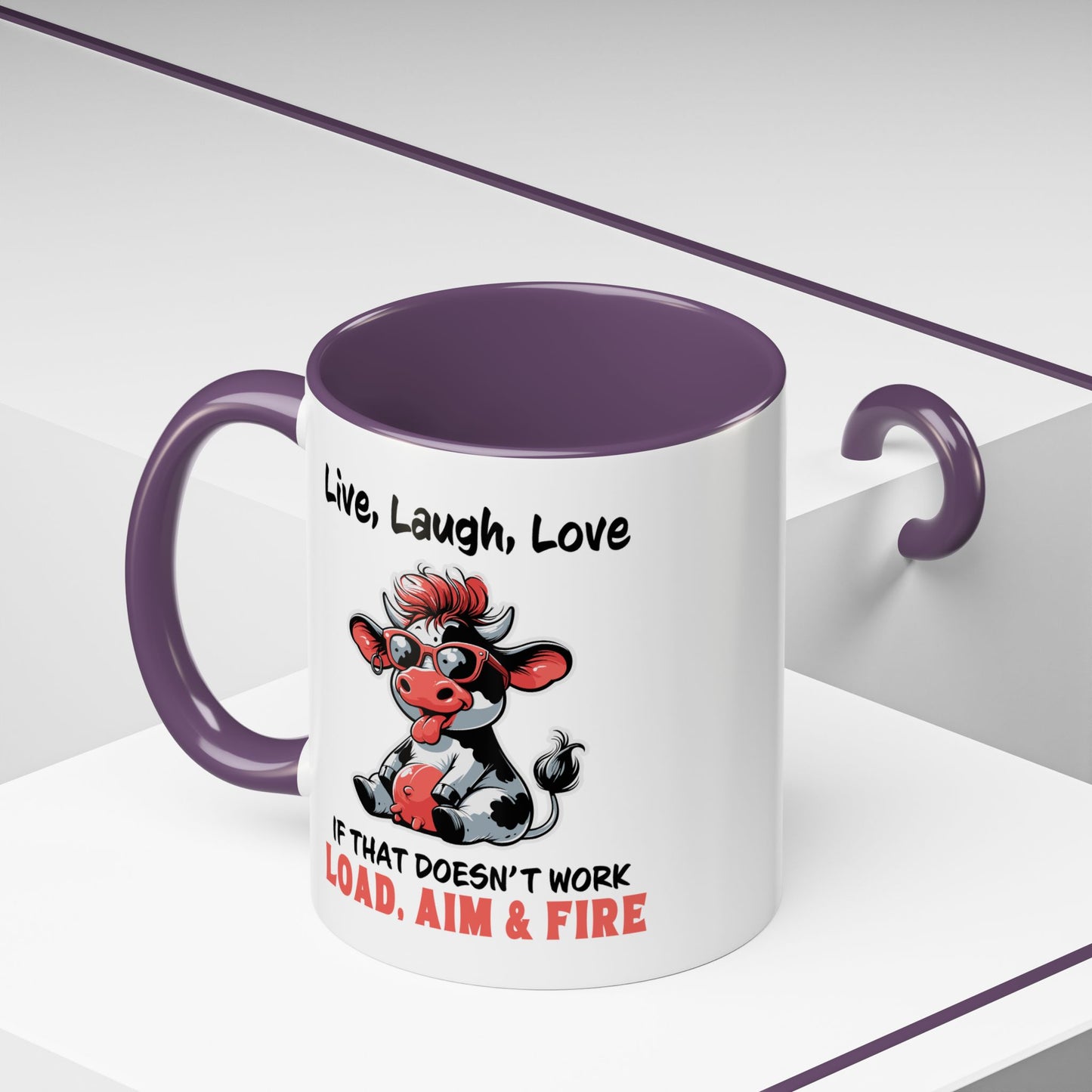 Humor Mug - Live Laugh Love Cow