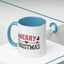 Christmas Mug - Merry Christmas Red & Green Text Heart Arrow Trees
