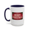 Christmas Mug - Merry Christmas Cream Text Maroon Background