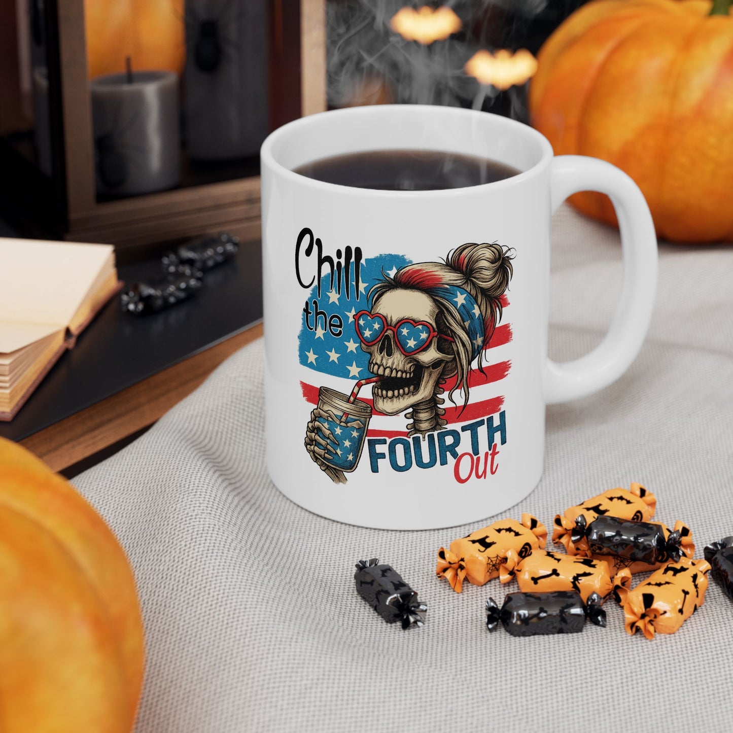 4th of July Mug - Chill the Fourth Out Skeleton