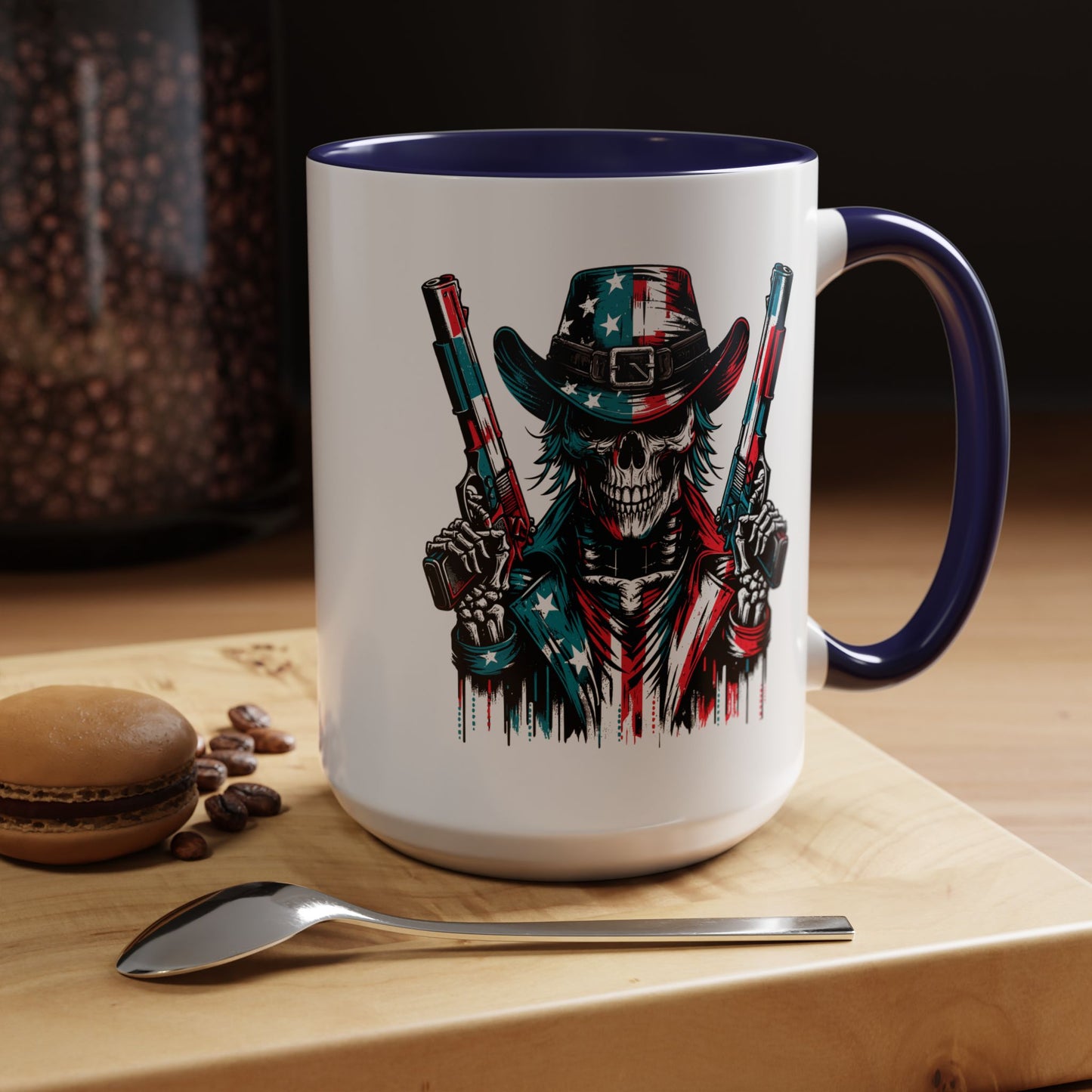 4th of July Mug - Skeleton with American Flag