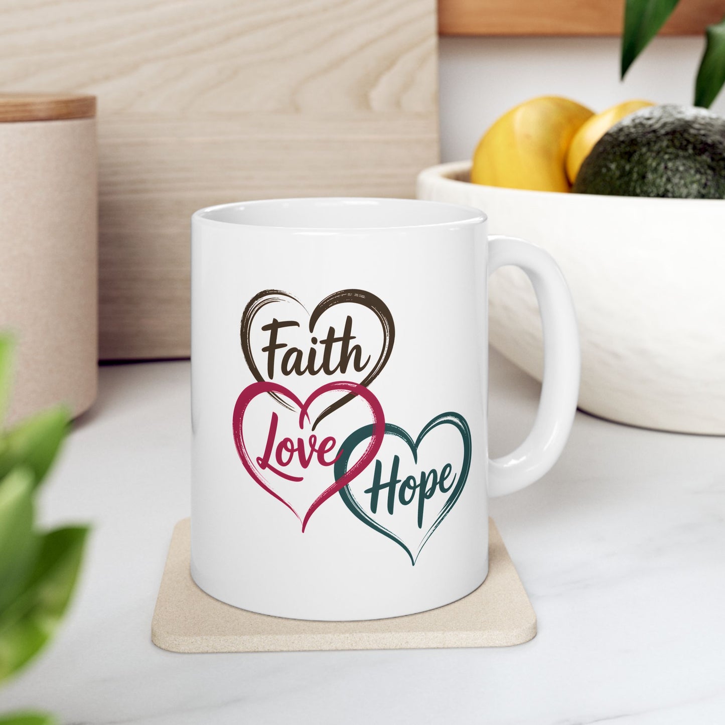 Religious Mug - Faith Love Hope