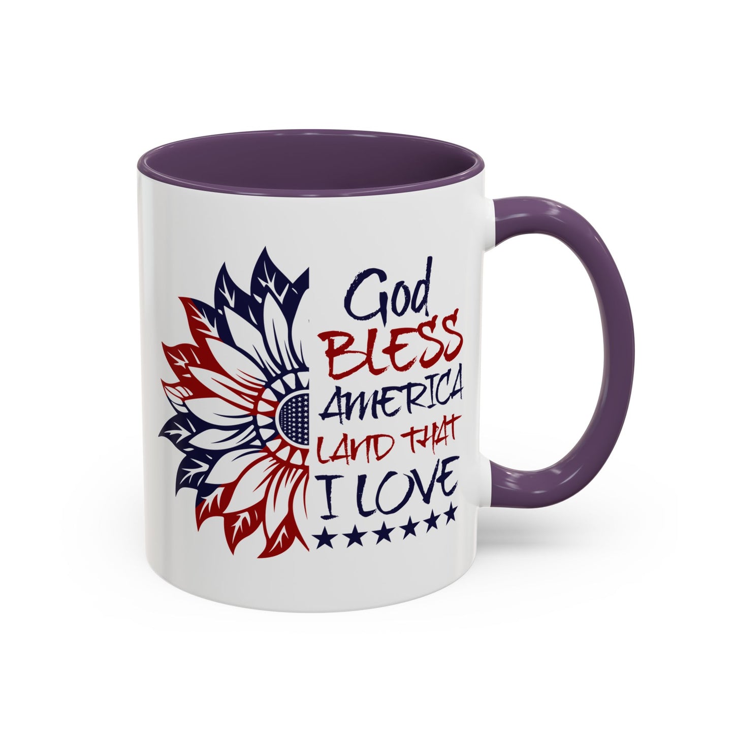 4th of July Mug - God Bless America Sunflower