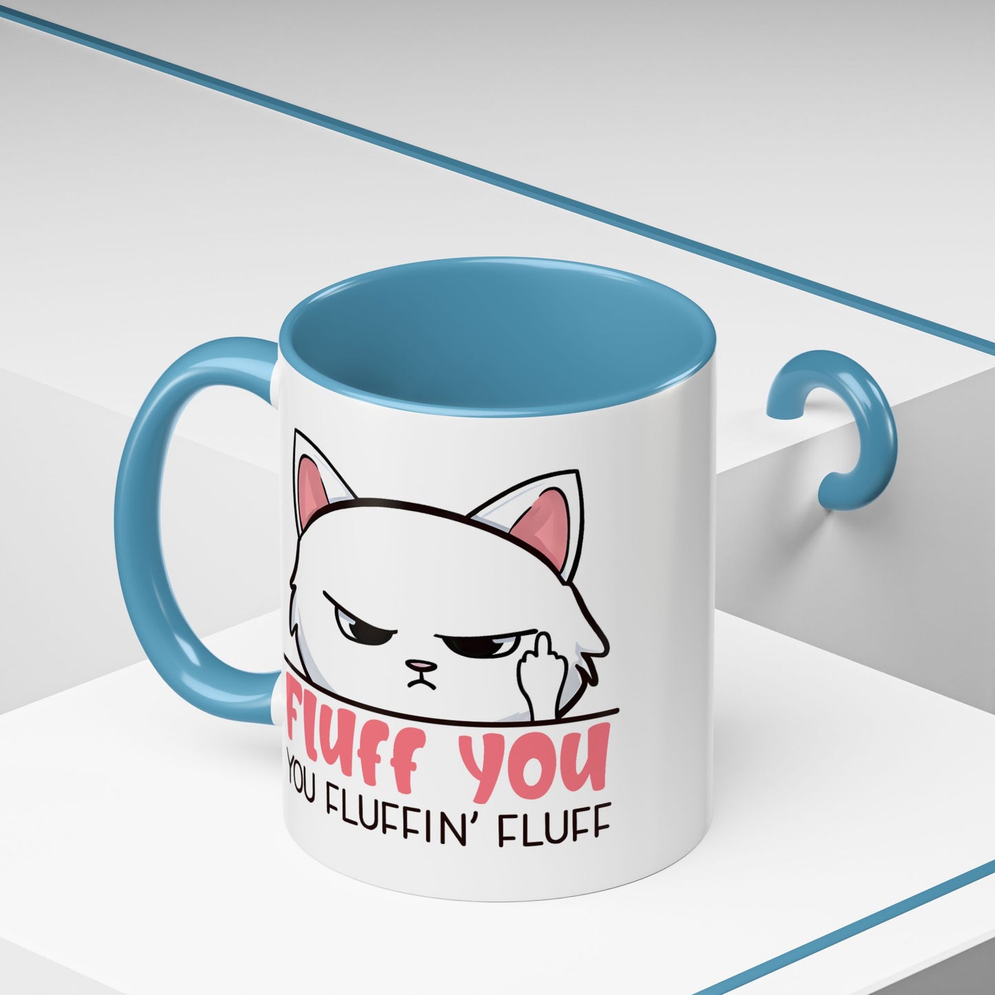 Adult Mug - Fluff You White Cat