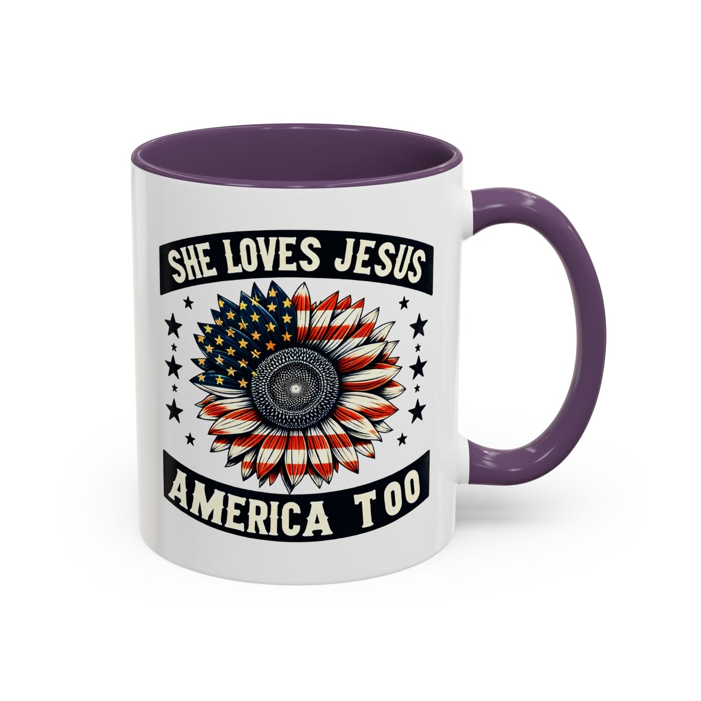 4th of July Mug - She Loves Jesus & America Too
