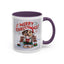 Christmas Mug - Merry Christmas Red Text Puppy Green Top