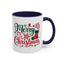 Christmas Mug - Merry Christmas Green & Red Text Star Candy Cane Stocking Snowflake