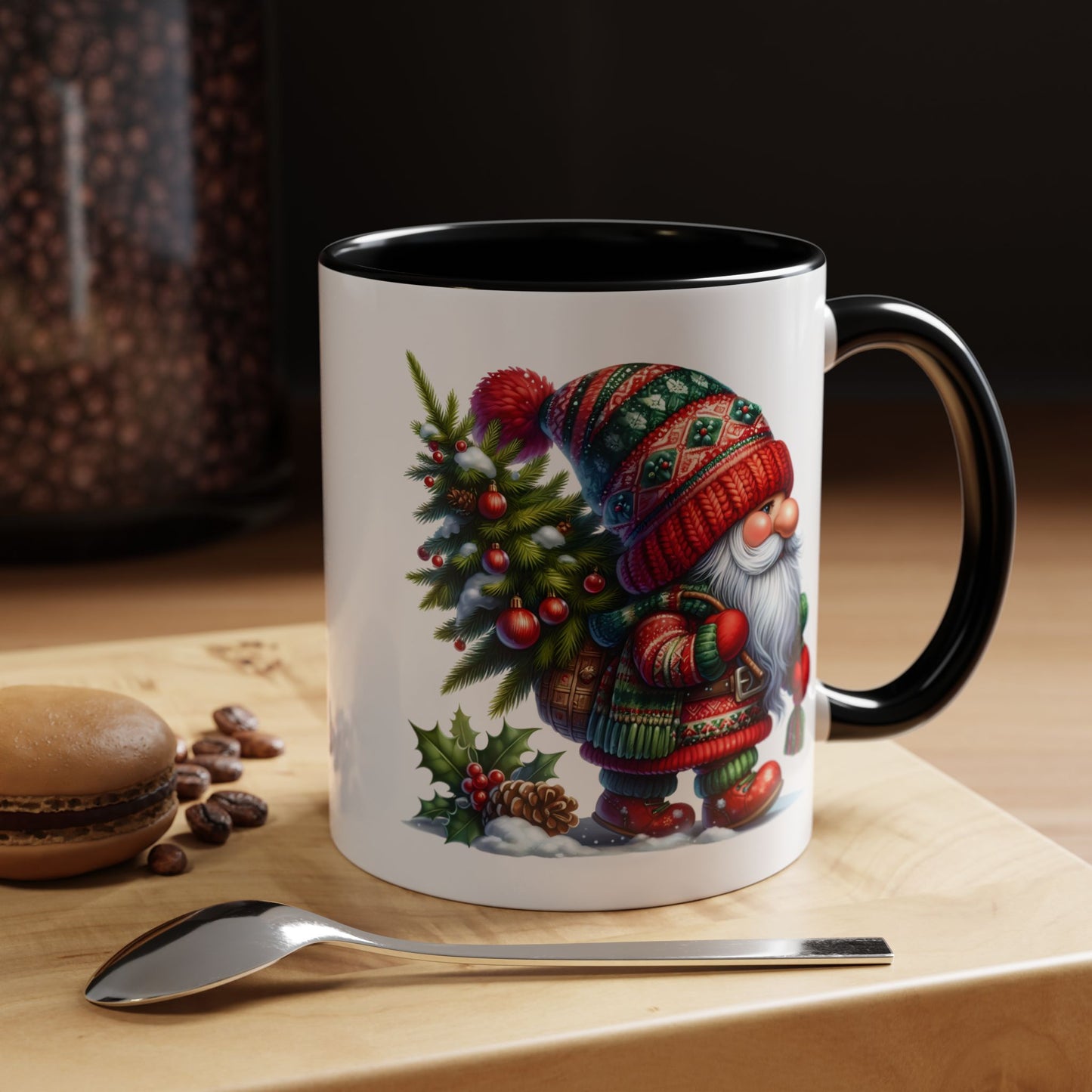 Christmas Mug - Gnome Christmas Tree and Pine Cone
